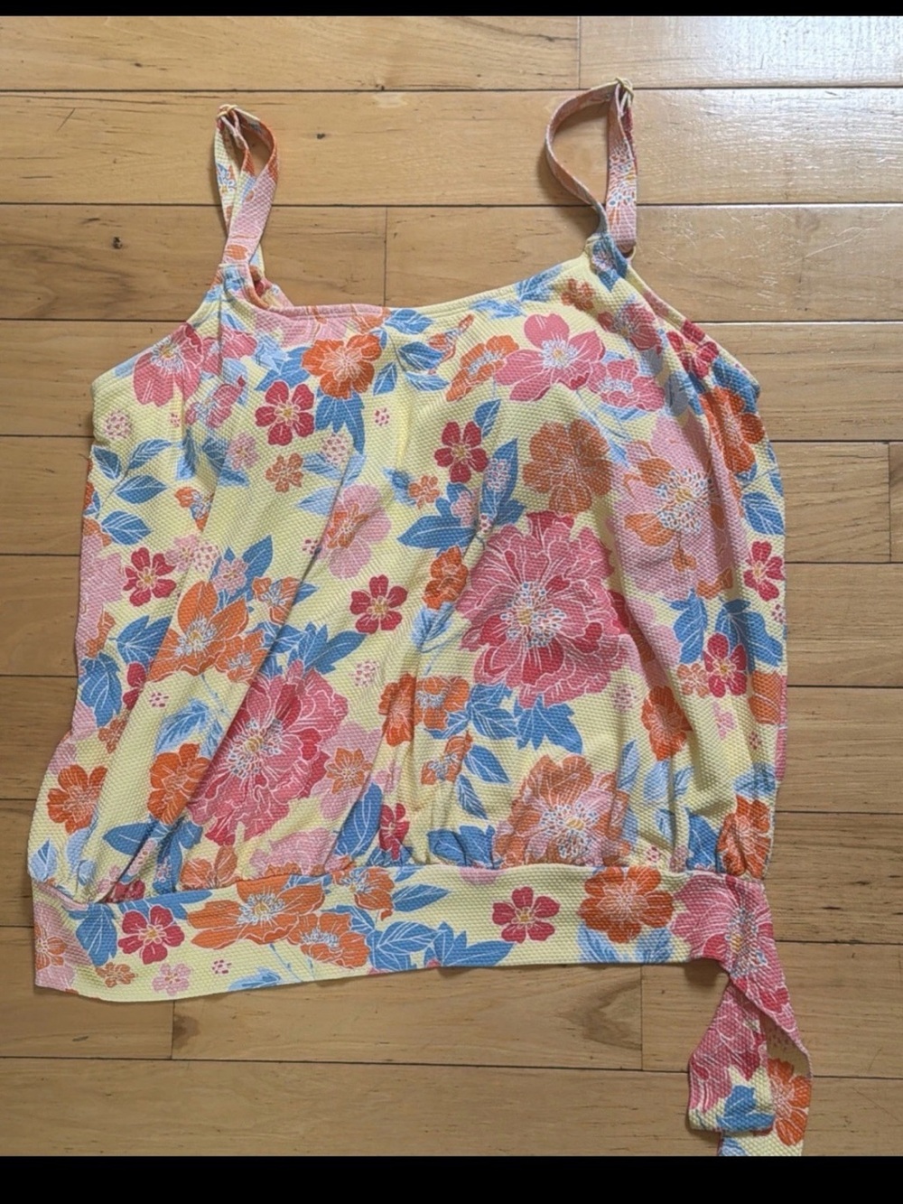 Beach House Swim Women’s Tankini Swim Top Yellow Floral Size 16
